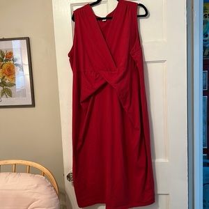 Old Navy 3X mock wrap around dress in red